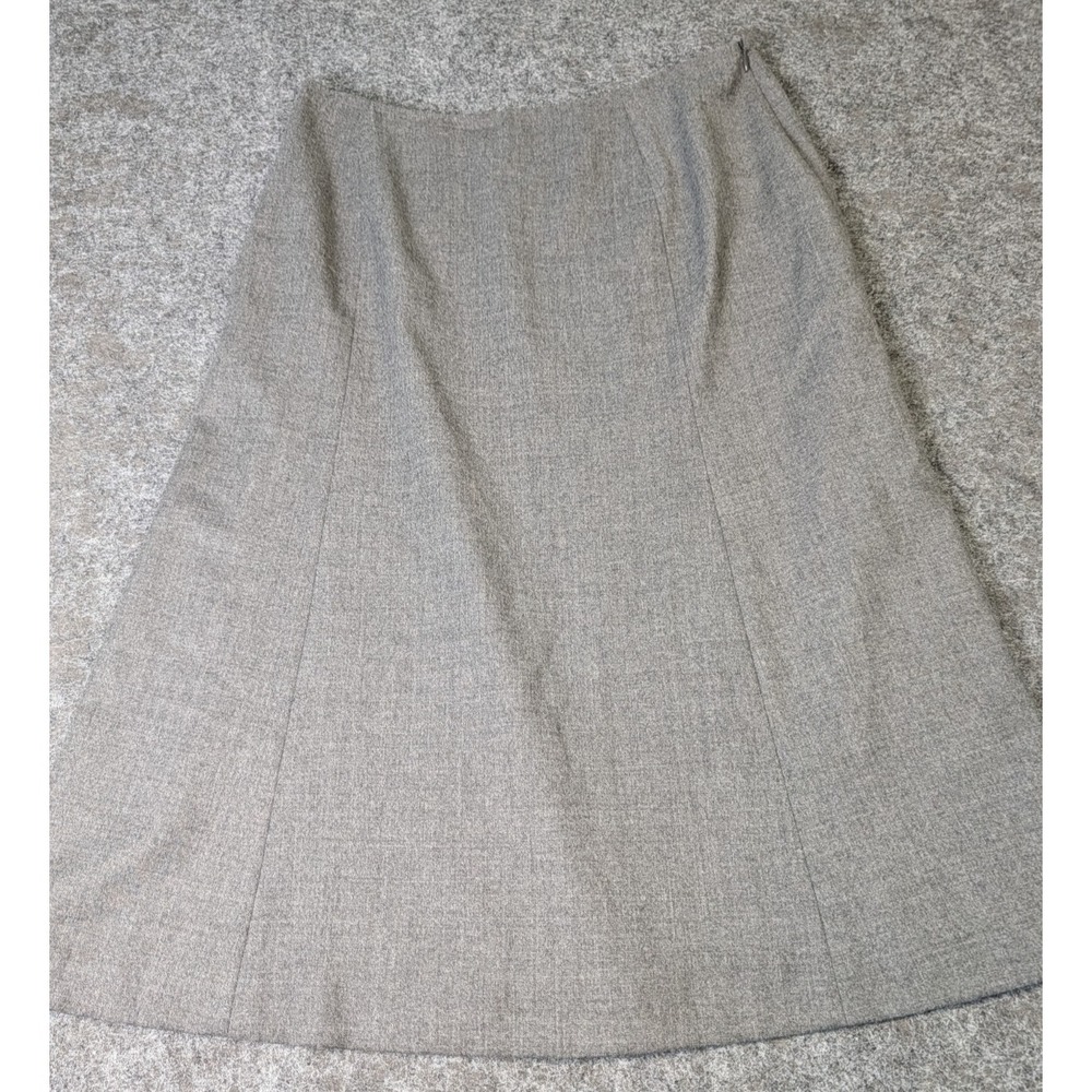 Talbots Petites A-Line Skirt Women's 16 Medium Gray Stretch Wool Italy EUC